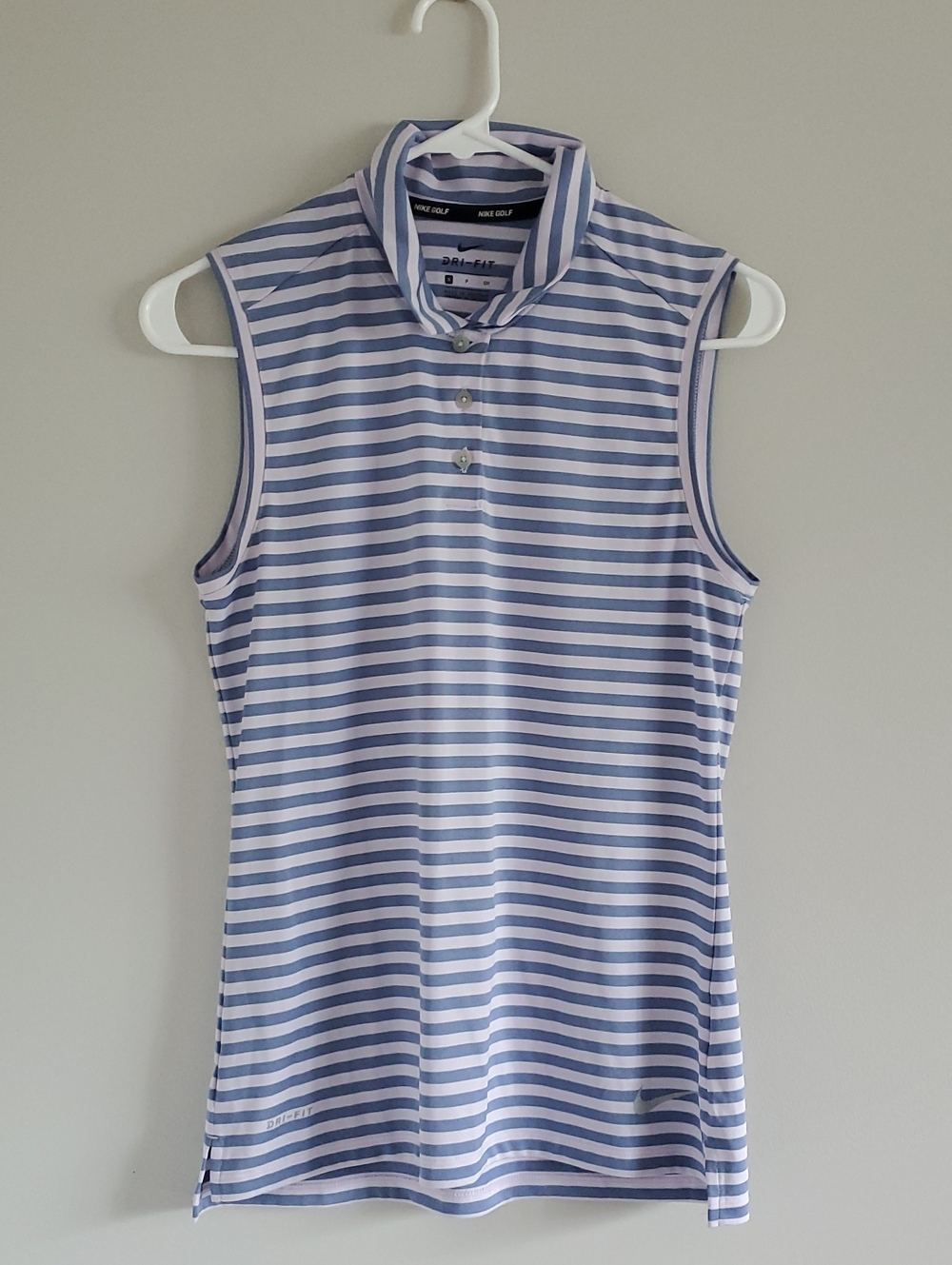 Nike Dri-Fit Sleeveless Striped Golf Tank Top Polo Sz S Active Leisure Sporty